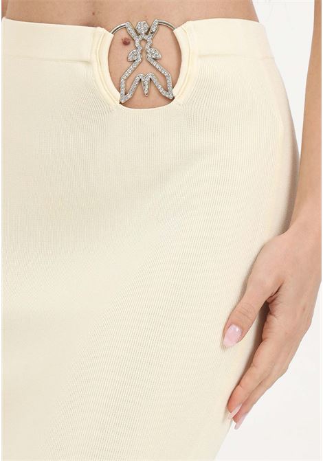 Women's cream midi skirt with Fly buckle PATRIZIA PEPE | 2G0974/K021W362